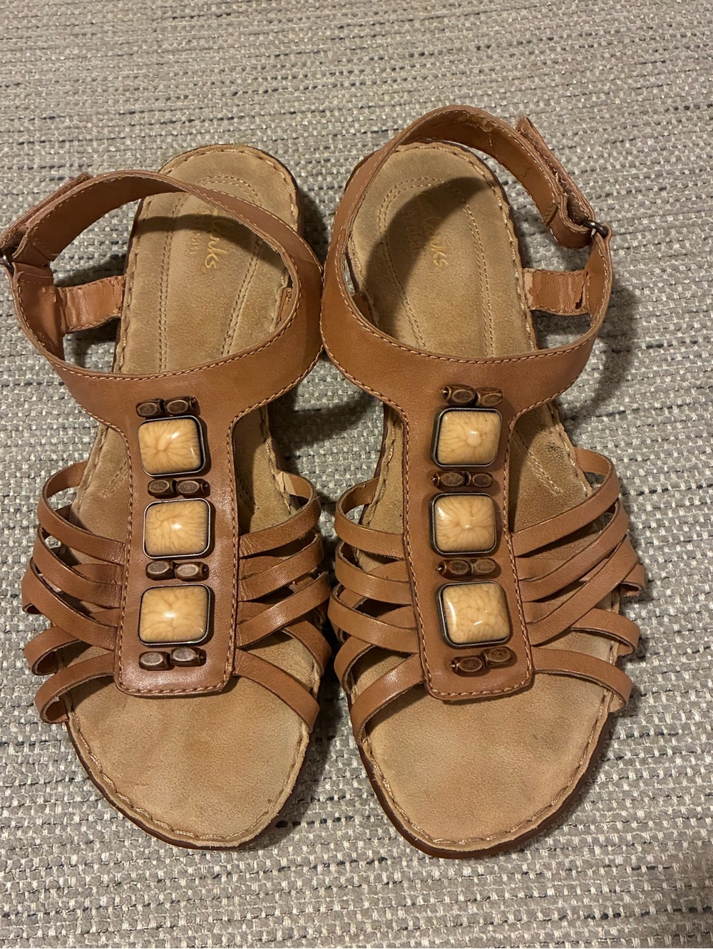 Women's Clarks Strappy Sandals with Decorative Accents